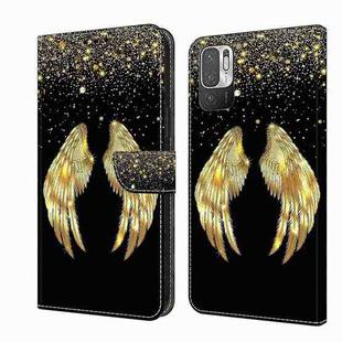 For Xiaomi Redmi Note 10 5G Crystal 3D Shockproof Protective Leather Phone Case(Golden Wings)