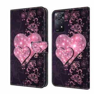 For Xiaomi Redmi Note 11 Pro 5G / 4G Global Crystal 3D Shockproof Protective Leather Phone Case(Lace Love)