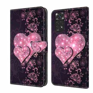 For Xiaomi Redmi Note 11 Global Crystal 3D Shockproof Protective Leather Phone Case(Lace Love)