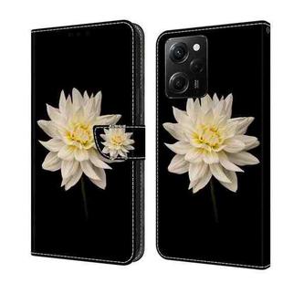 For Xiaomi Redmi Note 12 Pro Global Crystal 3D Shockproof Protective Leather Phone Case(White Flower)