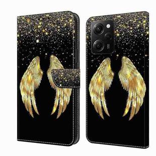 For Xiaomi Redmi Note 12 Pro Global Crystal 3D Shockproof Protective Leather Phone Case(Golden Wings)