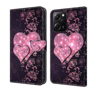 For Xiaomi Redmi Note 12 Pro Global Crystal 3D Shockproof Protective Leather Phone Case(Lace Love)