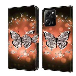 For Xiaomi Redmi Note 12 Pro Global Crystal 3D Shockproof Protective Leather Phone Case(Crystal Butterfly)