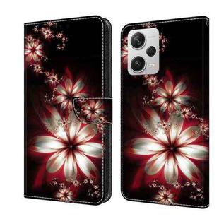 For Xiaomi Redmi Note 12 Pro+ Crystal 3D Shockproof Protective Leather Phone Case(Fantastic Flower)