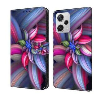 For Xiaomi Redmi Note 12 Pro+ Crystal 3D Shockproof Protective Leather Phone Case(Colorful Flower)