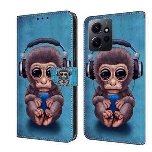 For Xiaomi Redmi Note 12 4G Crystal 3D Shockproof Protective Leather Phone Case(Orangutan)