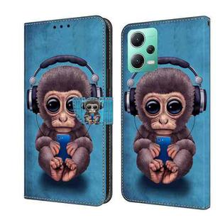 For Xiaomi Redmi Note 12 5G Global / Poco X5 Crystal 3D Shockproof Protective Leather Phone Case(Orangutan)