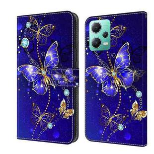 For Xiaomi Redmi Note 12 5G Global / Poco X5 Crystal 3D Shockproof Protective Leather Phone Case(Diamond Butterfly)
