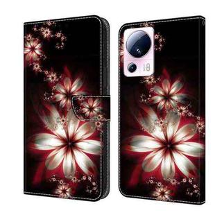 For Xiaomi 13 Lite Crystal 3D Shockproof Protective Leather Phone Case(Fantastic Flower)