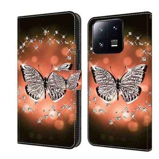 For Xiaomi 13 Pro Crystal 3D Shockproof Protective Leather Phone Case(Crystal Butterfly)