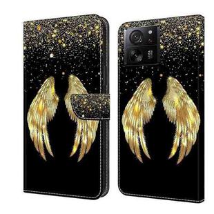 For Xiaomi 13T Pro Crystal 3D Shockproof Protective Leather Phone Case(Golden Wings)