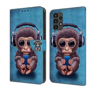 For Samsung Galaxy A13 4G / 5G / A04S Crystal 3D Shockproof Protective Leather Phone Case(Orangutan)