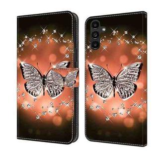 For Samsung Galaxy A14 4G / 5G Crystal 3D Shockproof Protective Leather Phone Case(Crystal Butterfly)