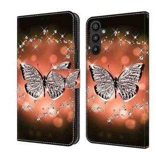 For Samsung Galaxy A34 5G Crystal 3D Shockproof Protective Leather Phone Case(Crystal Butterfly)