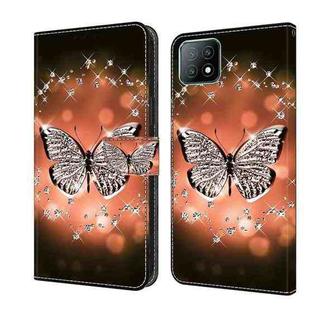 For Samsung Galaxy A53 Crystal 3D Shockproof Protective Leather Phone Case(Crystal Butterfly)