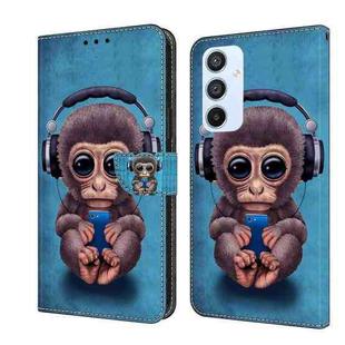 For Samsung Galaxy A54 5G Crystal 3D Shockproof Protective Leather Phone Case(Orangutan)