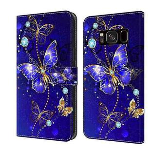 For Samsung Galaxy S8 Crystal 3D Shockproof Protective Leather Phone Case(Diamond Butterfly)