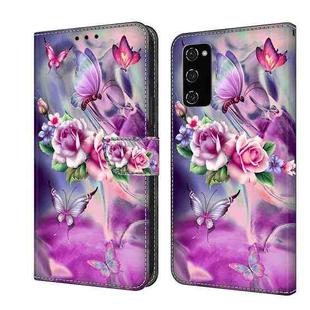 For Samsung Galaxy S20 FE Crystal 3D Shockproof Protective Leather Phone Case(Butterfly)