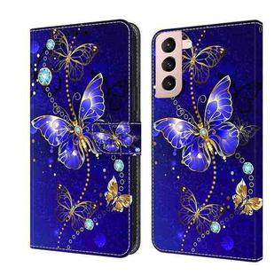 For Samsung Galaxy S21 Crystal 3D Shockproof Protective Leather Phone Case(Diamond Butterfly)