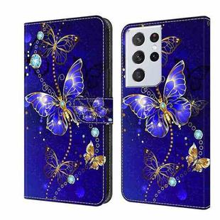 For Samsung Galaxy S21 Ultra Crystal 3D Shockproof Protective Leather Phone Case(Diamond Butterfly)