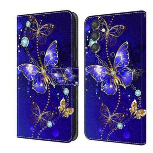 For Samsung Galaxy A24 Crystal 3D Shockproof Protective Leather Phone Case(Diamond Butterfly)