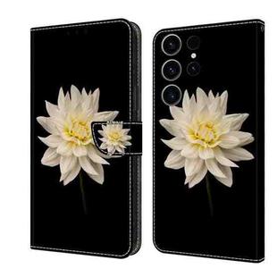 For Samsung Galaxy S23 FE 5G Crystal 3D Shockproof Protective Leather Phone Case(White Flower)