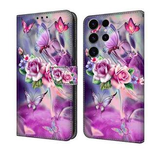 For Samsung Galaxy S23 FE 5G Crystal 3D Shockproof Protective Leather Phone Case(Butterfly)