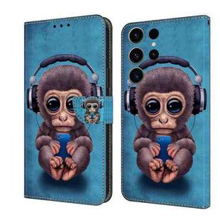 For Samsung Galaxy S23 FE 5G Crystal 3D Shockproof Protective Leather Phone Case(Orangutan)