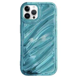 For iPhone 14 Pro Max Laser Sequin Waves TPU Phone Case(Blue)