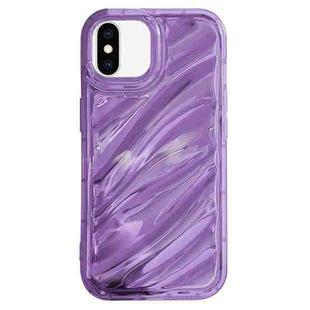 For iPhone X / XS Laser Sequin Waves TPU Phone Case(Purple)