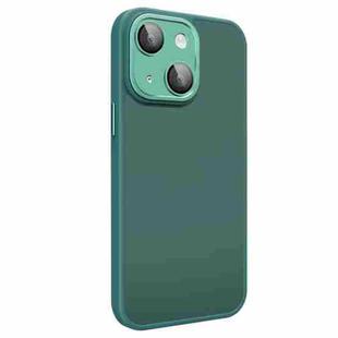 For iPhone 14 All-inclusive TPU Edge Acrylic Back Phone Case with Lens Film(Green)