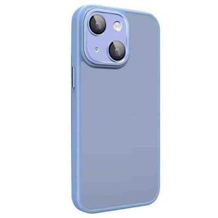 For iPhone 14 All-inclusive TPU Edge Acrylic Back Phone Case with Lens Film(Sierra Blue)