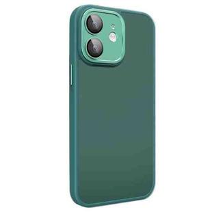 For iPhone 12 All-inclusive TPU Edge Acrylic Back Phone Case with Lens Film(Green)