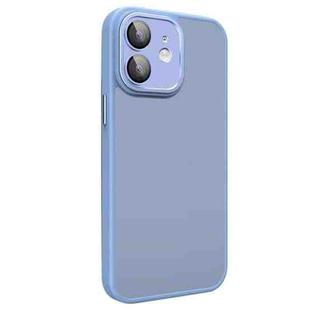 For iPhone 12 All-inclusive TPU Edge Acrylic Back Phone Case with Lens Film(Sierra Blue)