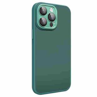 For iPhone 12 Pro Max All-inclusive TPU Edge Acrylic Back Phone Case with Lens Film(Green)