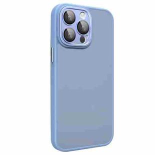 For iPhone 15 All-inclusive TPU Edge Acrylic Back Phone Case with Lens Film(Sierra Blue)