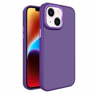 For iPhone 14 Plus All-inclusive TPU Edge Acrylic Back Phone Case(Deep Purple)