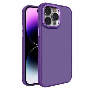 For iPhone 14 All-inclusive TPU Edge Acrylic Back Phone Case(Deep Purple)