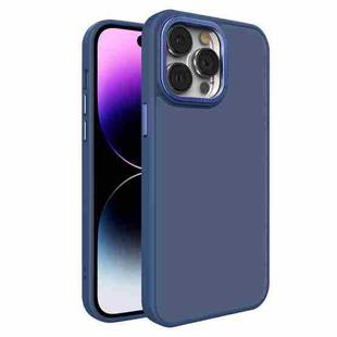 For iPhone 14 Pro All-inclusive TPU Edge Acrylic Back Phone Case(Navy Blue)