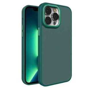 For iPhone 13 Pro Max All-inclusive TPU Edge Acrylic Back Phone Case(Green)