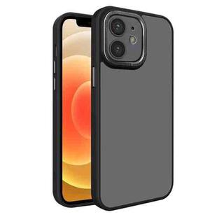 For iPhone 12 All-inclusive TPU Edge Acrylic Back Phone Case(Black)