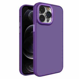 For iPhone 12 Pro Max All-inclusive TPU Edge Acrylic Back Phone Case(Deep Purple)