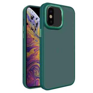 For iPhone X / XS All-inclusive TPU Edge Acrylic Back Phone Case(Green)