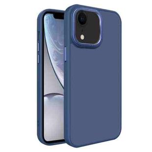 For iPhone XR All-inclusive TPU Edge Acrylic Back Phone Case(Navy Blue)