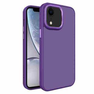 For iPhone XR All-inclusive TPU Edge Acrylic Back Phone Case(Deep Purple)