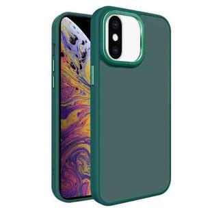 For iPhone XS Max All-inclusive TPU Edge Acrylic Back Phone Case(Green)
