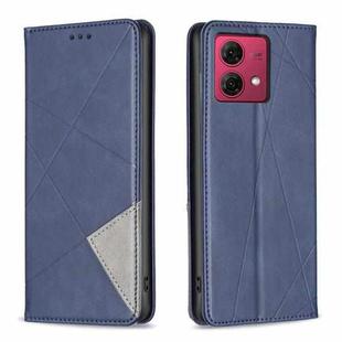 For Motorola Moto G84 5G Rhombus Texture Magnetic Leather Phone Case(Blue)