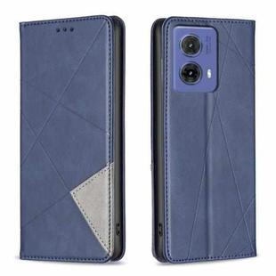 For Motorola Moto G85 Rhombus Texture Magnetic Leather Phone Case(Blue)