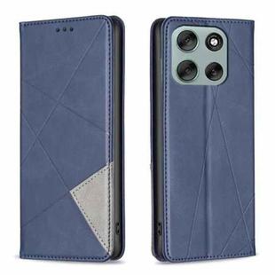 For Motorola Moto G56 5G Rhombus Texture Magnetic Leather Phone Case(Blue)