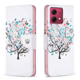 For Motorola Moto G84 5G Colored Drawing Pattern Leather Phone Case(Tree)